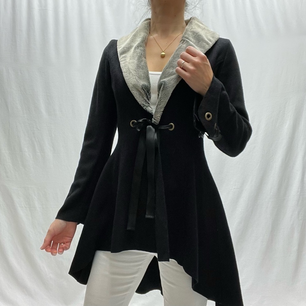 Excalibor vintage medieval women's gothic jacket black grey size S